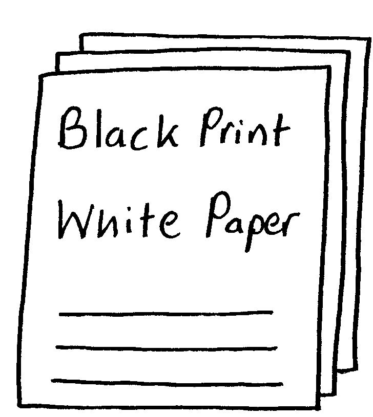 Black print white paper