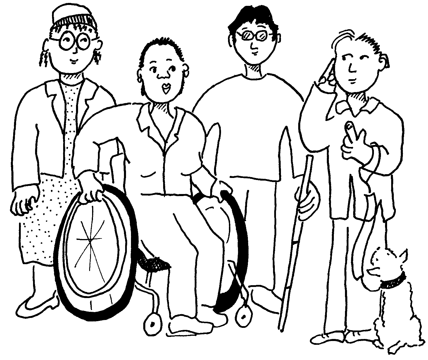 different disabled people