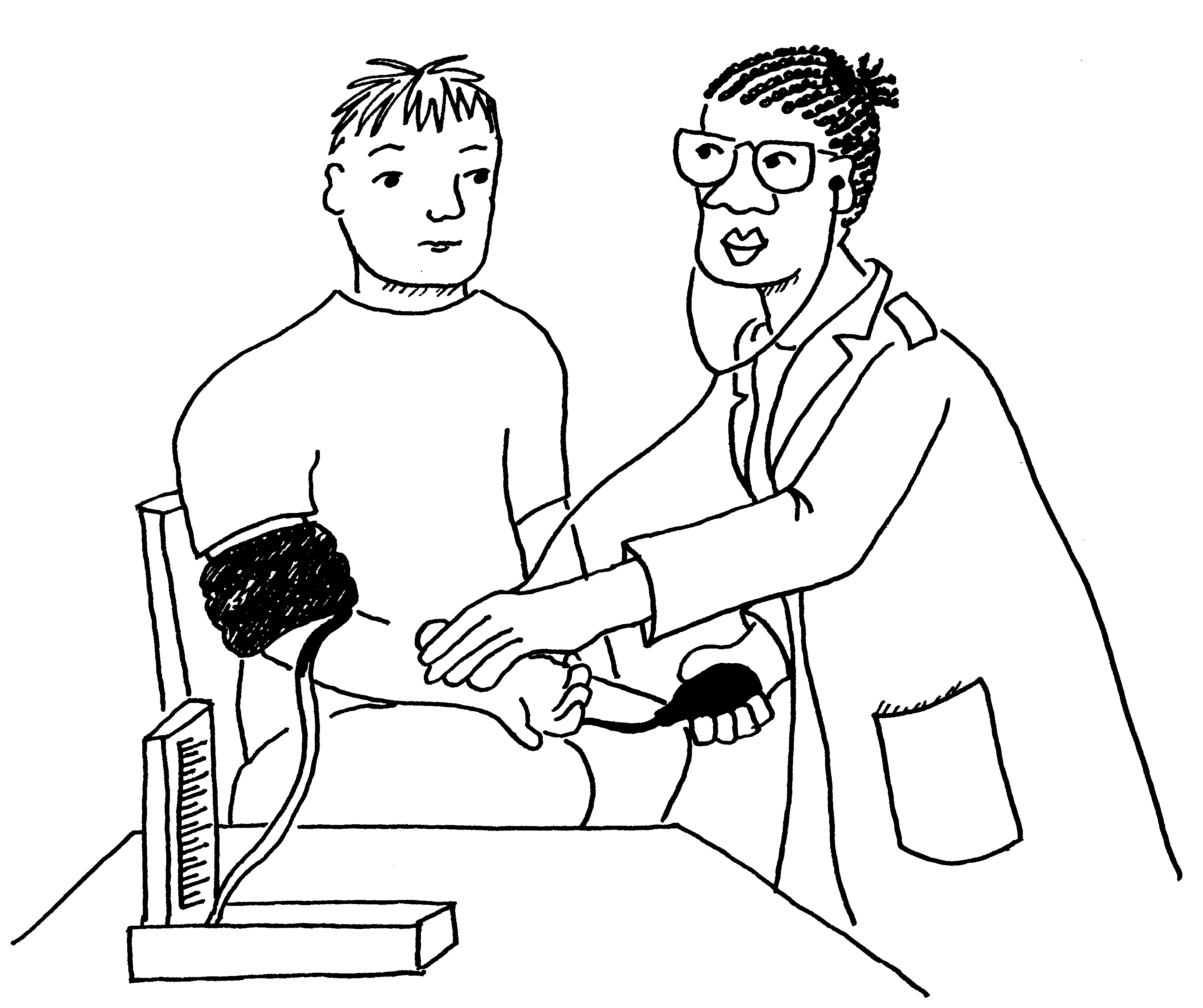 Doctor examing patient