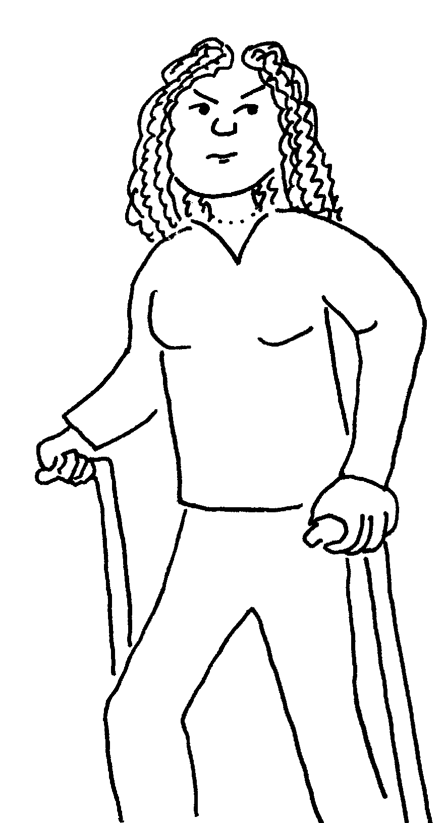 person with sticks