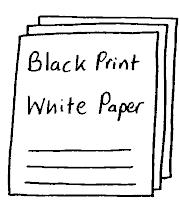 Black print white paper